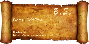 Bocz Sára névjegykártya
