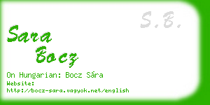 sara bocz business card
